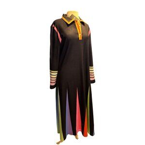 NWT Stylewe Womens Long Colorful Striped Sleeve Dress Bold Collar & Button Detai
